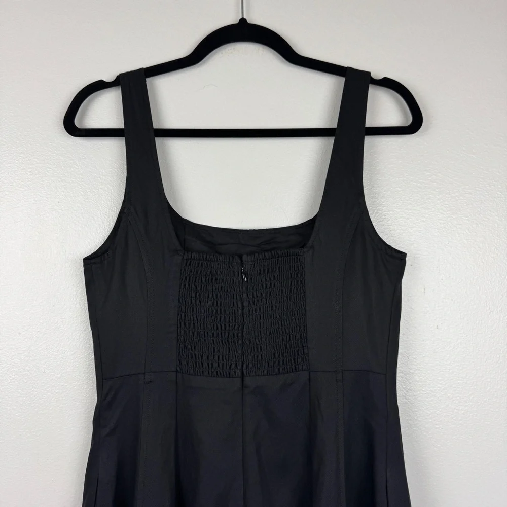 Madewell Seamed Squareneck Fitted Midi Dress Black Size 8/M NWT - Picture 8 of 11